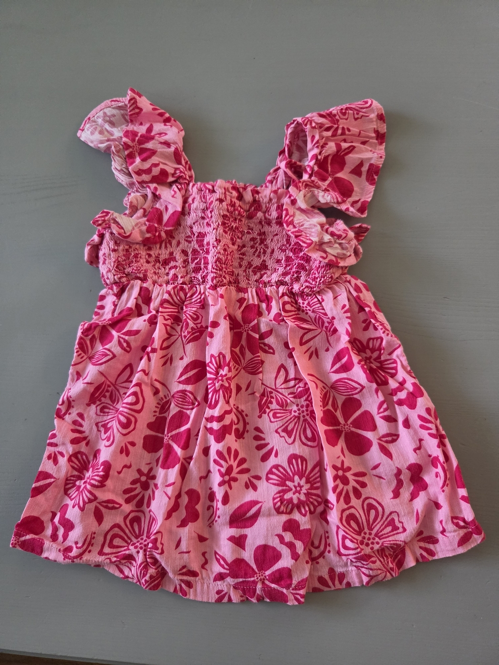 Pink Floral Smocked Sundress And Cute Banana Outfit 12-18m Girl Bundle
